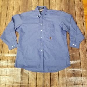 Tommy Hilfiger Mens Dress Shirt Blue 16.5 32-33 Long Sleeve Cotton